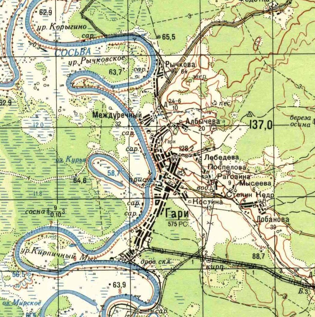 Карта поселка сосьвы
